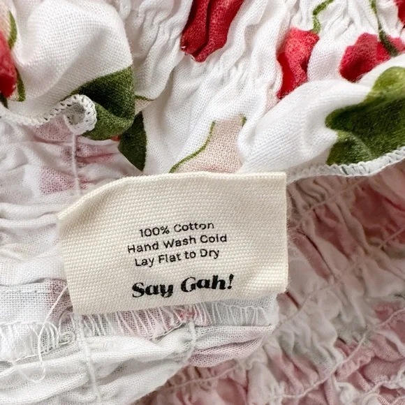 Lisa Says Gah Toni Fruit Print Smocked Crop Top - Picture 5 of 5